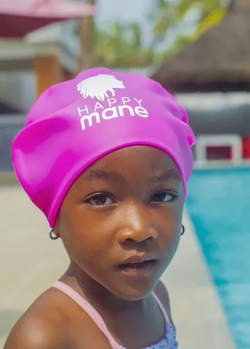 Gorro De Natación Happy Mane De Silicona Para Trenzas Y Rast