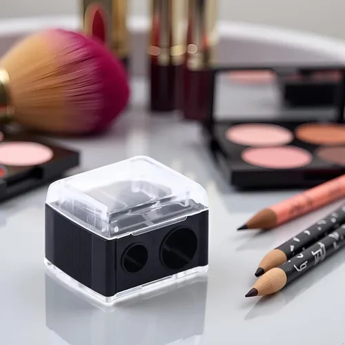 Sacapuntas Delineador De Ojos Negro Con Doble Orificio