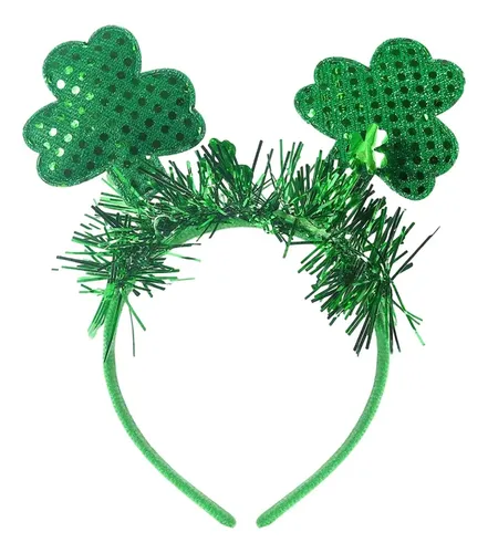 (b) Diadema Para Festivales, Diadema Para El Día De San Patr Green Sequin Headban