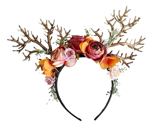 Diadema Navideña Antlers, Diadema Con Aro De Pelo De Ciervo