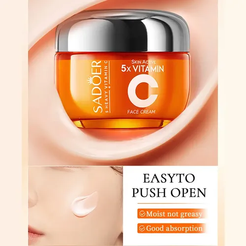 Crema Facial Sadoer Vitamina 5x Iluminadora Blanqueadora Momento De Aplicación Día/noche Tipo De Piel Mixta
