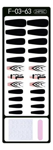 24 Puntas De Uñas Postizas De 30 X 24 Unidades De Largo, Tam
