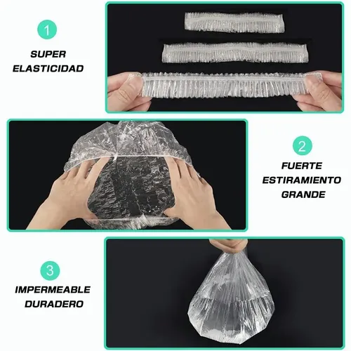 200 Gorros De Ducha Desechables 44-46 Cm, 2 Tallas