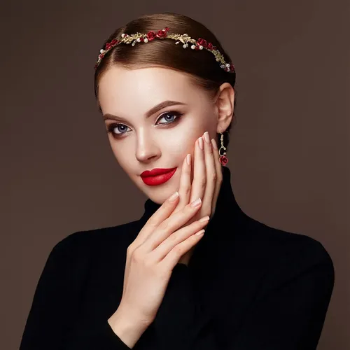 Accesorios Para El Cabello Pagow Corona De Flores Rojas Con