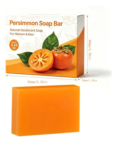 Jabón Corporal Desodorante En Barra De Caqui, 3.53 Oz