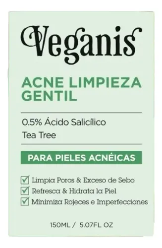 Veganis Gel Acne Limpieza Gentil 150 Ml S/tacc Cruelty Free