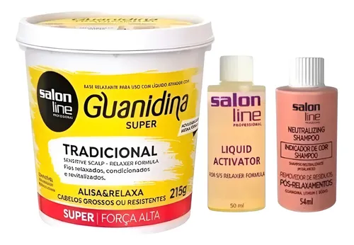 Alisado Capilar Guanidina Salon Line Alisa & Relaja Profesional Pote 215g