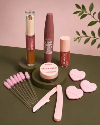 Set De Maquillaje Ruby Rose Contorno Duo+ Gloss+mascara