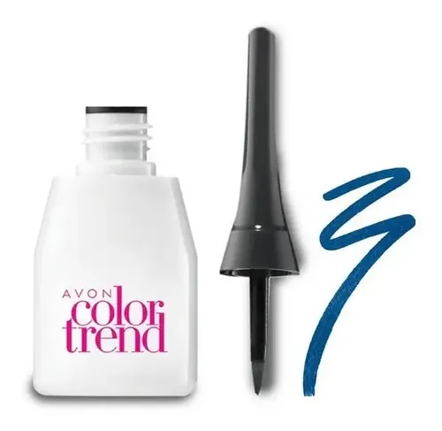 Delineador Líquido Color Trend Ojos Avon Acabado Mate Color Azul matte