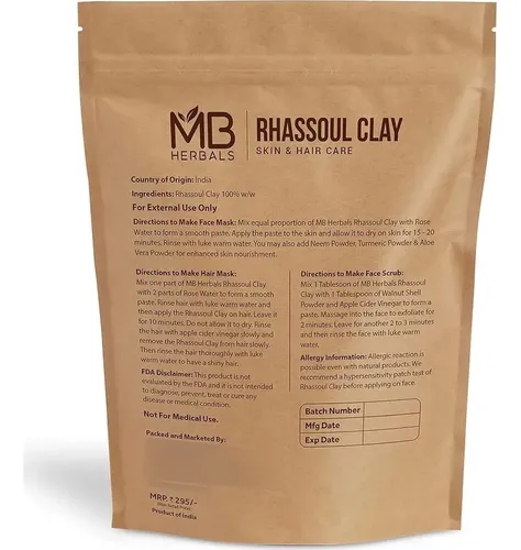 Arcilla Rhassoul Mb Herbals 227 G Para Rostro Y Pelo