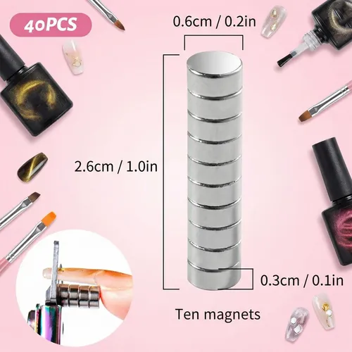 Imán Para Uñas, 40imanes Para Cortaúñas,imanes Pequeños