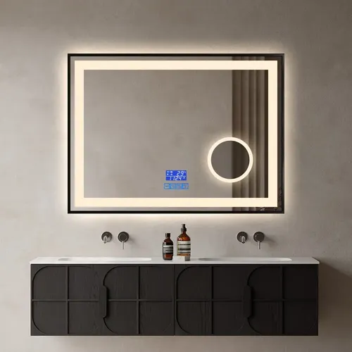 Espejo Bluetooth Luz Led Desempañador Baño Rectangular 60×80
