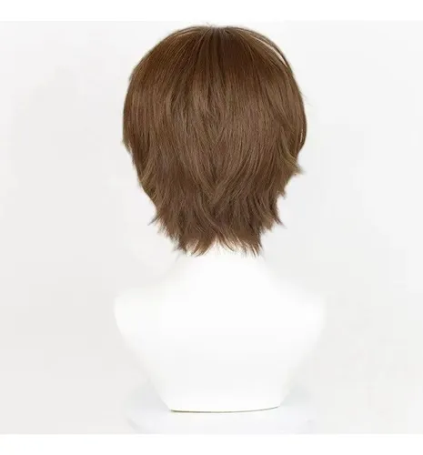 Peluca Para Cosplay De Anime, Pelo Corto, Marrón, Unisex