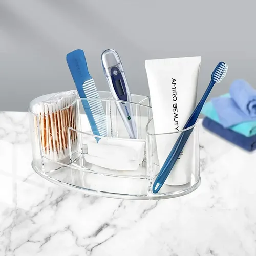 Organizador Cosméticos Acrílico Transparente 18cm 8 Compartimentos Cosmetic