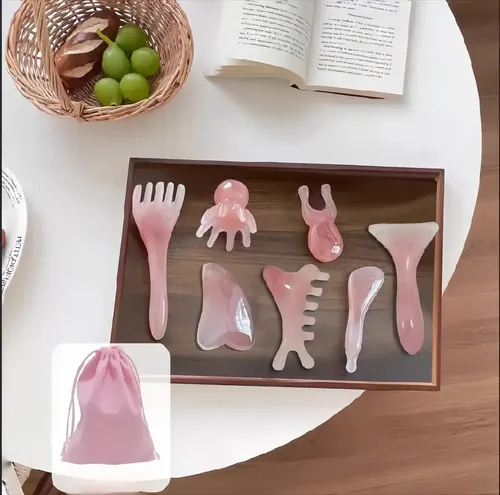 Set 7piezas: Varillas Gua Sha, Peine Y Herramientas De Masa