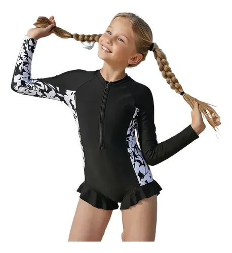 Cxre Traje De Baño For Niñas Manga Larga Upf 50+ &gorro Ce