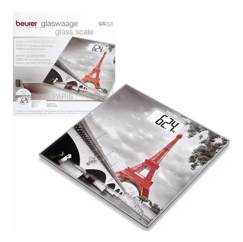 Beurer Gs 203 Paris Balanza Personal Digital Vidrio Lcd Color Gris Oscuro