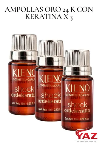 Ampolla Oro 24 K Keratina Antifrizz Ultra Brillo Espejo X 3u