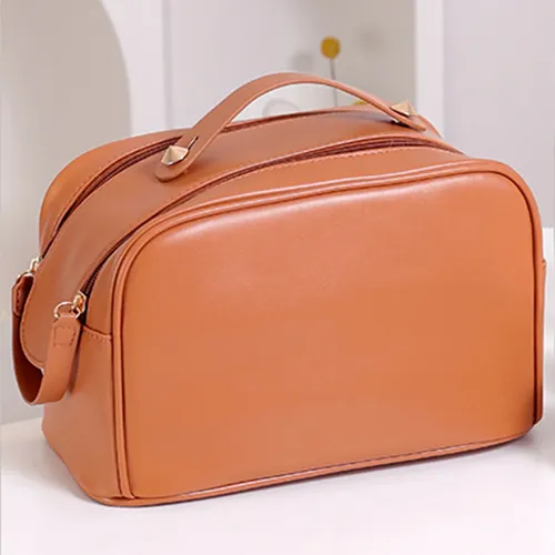 Neceser De Viaje Doble Cremallera Impermeable De Pu Grande