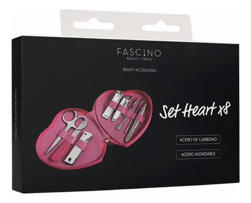 Set De Manicuría X8 Piezas Corazón Fascino