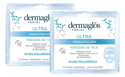 Kit Mascaras De Tela Dermaglós Ultra Hidratación X2 Sensible