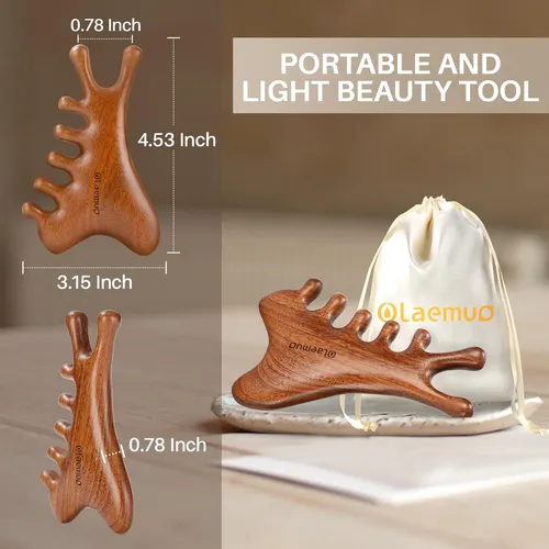 Masajeador Gua Sha 4 En 1 Rostro Y Cuerpo Rustico