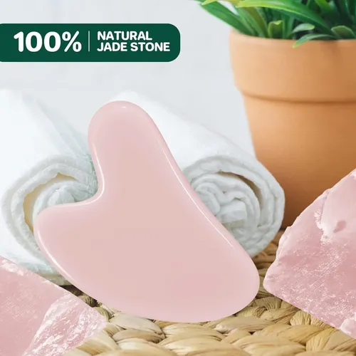 Set Gua Sha Y Rodillo Facial Hzlxmyxo1 Piedra Rosa