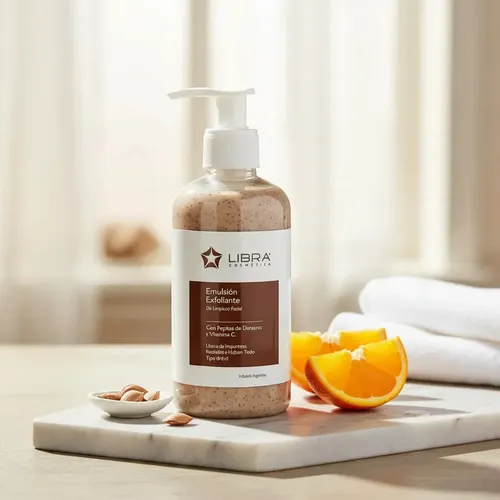 Emulsion Exfoliante Facial Libra 250g Pepitas Durazno Suave Todo Tipo De Piel Día/noche
