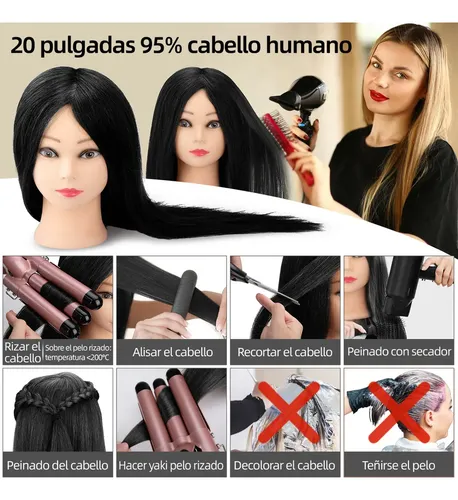 95% Cabello Real Humano Maniquí Maquillaje