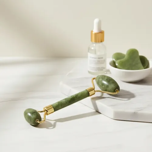 Rodillo Jade Facial Eloise Verde Musgo Masajeador Doble