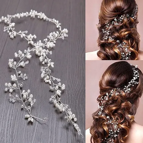 Juego De 4pcs Tocados De Novia Peinetas De Pelo 50cm