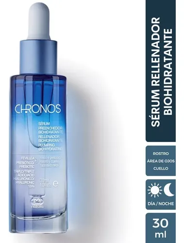 Serum Rellenador Biohidratante Chronos Natura Momento de aplicación Día/Noche Tipo de piel Todo tipo de piel