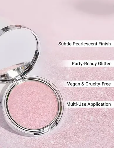 Iluminador Facial En Polvo Erinde Shimmer, Crema A Polvo