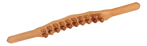 Palo Gua Sha De Madera, Doble Hilera, 20 Cuentas, Con Punta