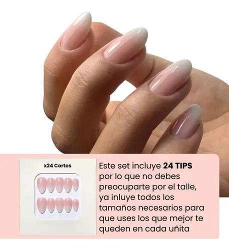Press On Nails Almendra Uñas Postizas Autoadhesivas Premium