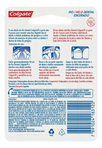 Hilo Dental Colgate Sabor Tradicional 50 m 2 u Pack X 2