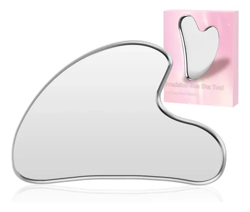 Guasha Facial Metal Para Rostro Y Cuerpo Con Estuche