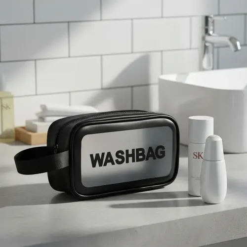 Neceser Viaje Maquillaje Portacosméticos Washbag Negro Mediano 25×8.5xh14.5