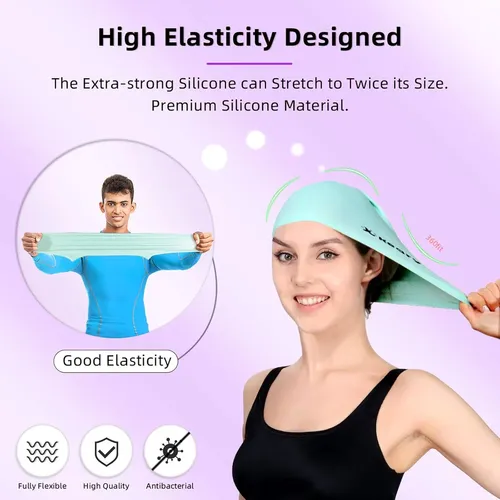 Paquete De 2 Gorros De Natación De Silicona Para Cabello Lar