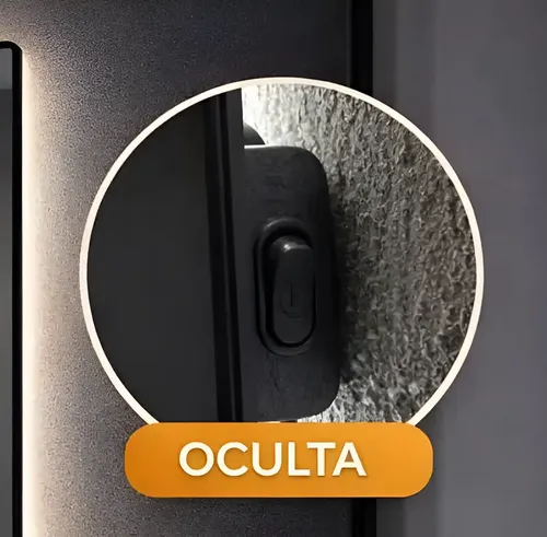 Espejo Redondo Baño Luz Led Con Tecla Oculta 60cm