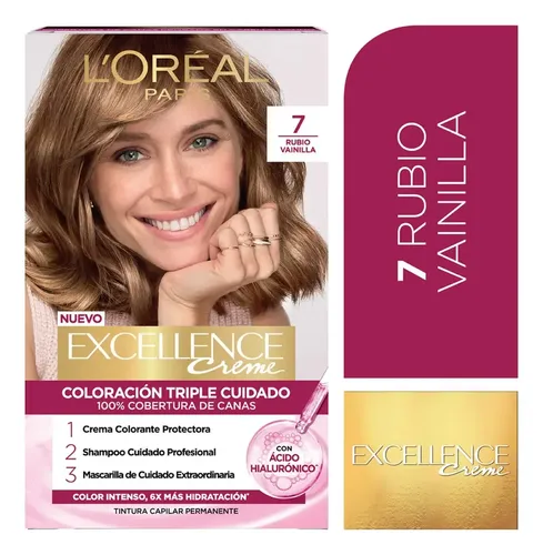 Kit Tintura Permanente L’ Oréal Paris Excellence Creme 7 Rubio