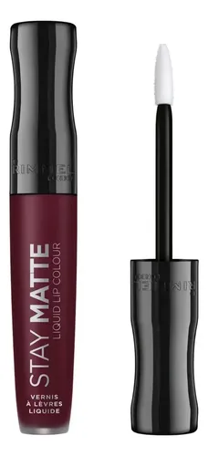 Labial Liquid Lip Colour Mate tono Plum This Show Rimmel London