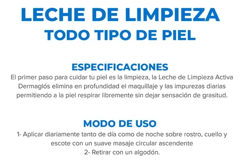 Leche Facial Dermaglós Limpieza Activa X 200 Ml