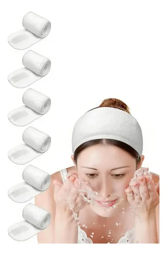 6 Diademas De Microfibra Blanca For El Pelo, Cinta De Prote