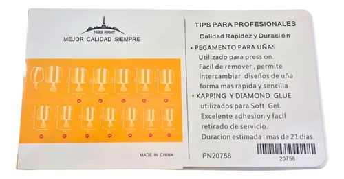 Tips Para Pies Press On Paris Night Transparente X600u