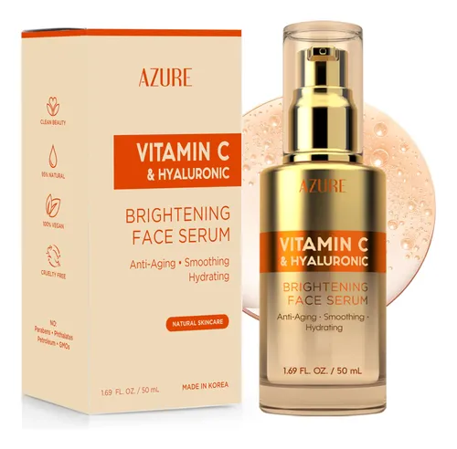 Sérum Azure De Vitamina C Con Ácido Hialurónico, 1.69 Onzas  Seca Día/noche