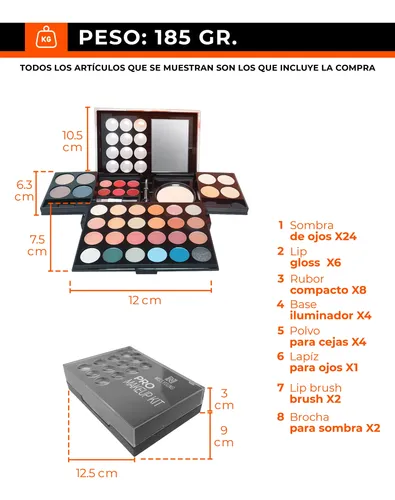 Set Maquillaje Completo 39 Colores Paleta De Sombras