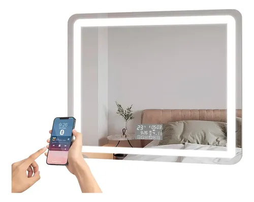 Espejo Horizontal Inteligente Luz Led 120x90cm Bluetooth