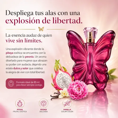 Perfume Mujer 85ml Floral Frutal Dulce Fly Fairy Mariposa
