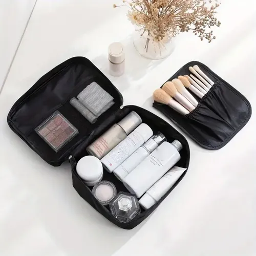 Q Bolsa De Maquillaje Negra Para Viaje Organizador W